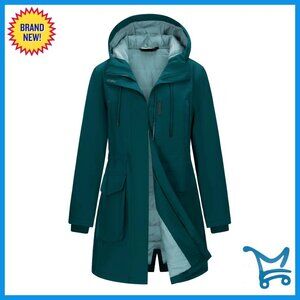 Waterproof Insulated Winter Coat Hooded Long Jacket Windproof Travel Ski